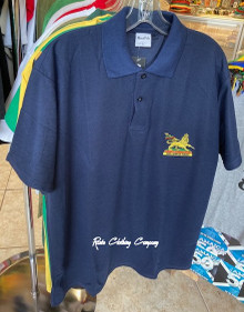 Rasta - Custom/Lion Of Judah Embroidered Patch : Polo Shirt (Blue) 