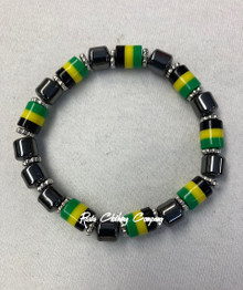 Jamaica - Hematite & Acrylic : Bracelet