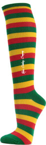 Rasta Stripe - Knee High : Socks (Red/Gold/Green)