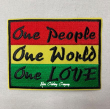 Rasta - One People/One World/One Love : Embroidered Patch (2)