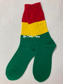 Rasta Stripe : Crew Socks (Red/Gold/Green)