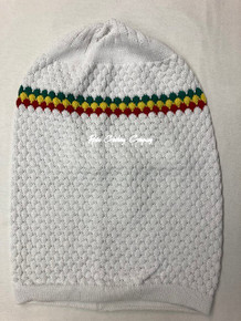 Rasta Knitted Natty Dread Cotton - No Peak : Cap (White/Colors JUMBO) 