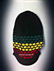 Rasta Knitted Natty Dread Cotton : Cap (Black, Red, Green & Gold, JUMBO)