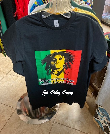 Bob Marley - Love The Life You Live : T Shirt (Black) - Rasta