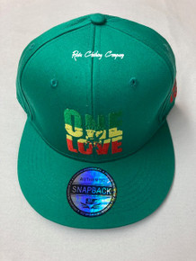 One Love  : Snapback : Ball Cap/Hat (Green)