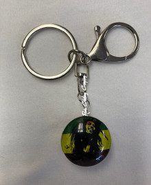 Bob Marley - Rasta Double Side Glass : Keychain (1)