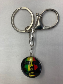Bob Marley - Rasta Double Side Glass : Keychain (2)
