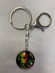 Bob Marley - Rasta Double Side Glass : Keychain (3)