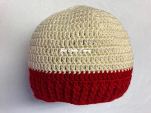 Authentic JBloc Custom Knitted Rasta Tam - Red/Beige (Large))
