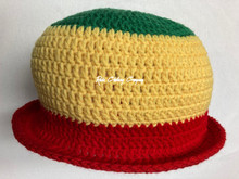 Authentic JBloc Custom Knitted Rasta Tam  - Red/Green/Gold (X-Large)