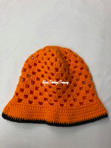 Authentic JBloc Custom Knitted Rasta Tam  - Orange/Black (Large)