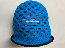 Authentic JBloc Custom Knitted Rasta Tam  - Blue/Black (Large)
