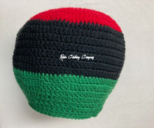 Authentic JBloc Custom Knitted Rasta Tam  -  Black/Red/Green (Large/XL)