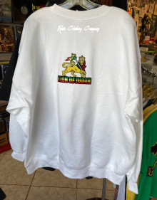 Rasta Reggae - One LOVE/Lion Of Judah  : Sweatshirt (White)