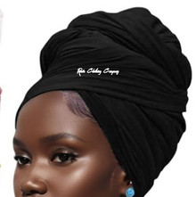 Rasta Head Wrap/Scarf : Solid Black