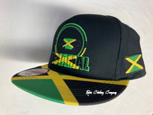 Jamaica Flag - Embroidered  : Snapback (Black)