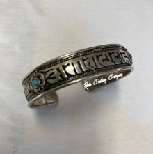 OM Mani Padme Hum - Silver Tone : Bracelet 