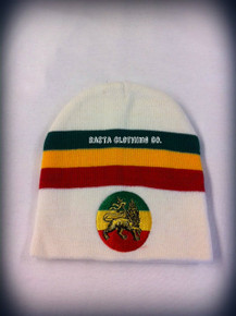 Lion Of Judah Short Rasta - White : Beanie