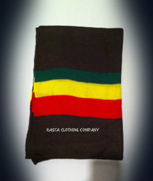 Rasta Head Wrap/Scarf : With Rasta Stripes - Brown