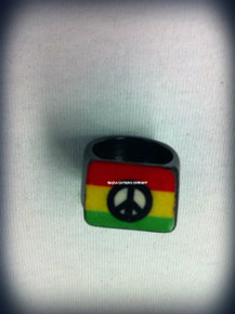 Peace Sign - Rasta : Ring