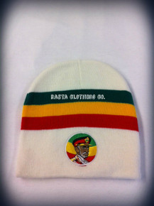 Selassie Short Rasta - White : Beanie