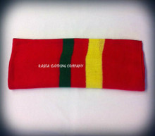 Rasta Head Wrap/Scarf : With Rasta Stripes - Red