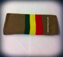 Rasta Head Wrap/Scarf : With Rasta Stripes - Army Green