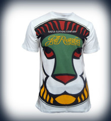 Jah Rock : Rasta Big Face Lion - T Shirt (White)