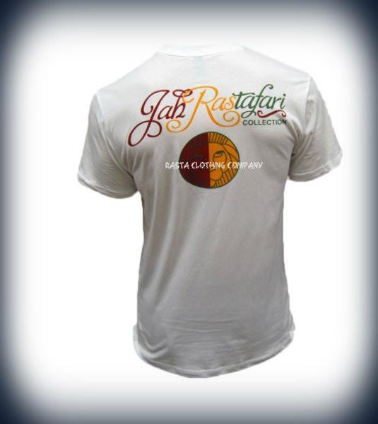 Jah Rock Rasta Big Face Lion T Shirt White Rasta Clothing Company