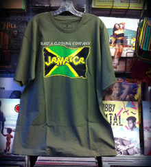 Jamaica Flag - Army Green : T-Shirt