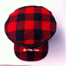 Large Custom Cloth : Rasta Peak Hat - Red/Black
