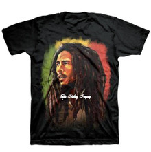 Bob Marley - Burning Painting : T Shirt (Black)