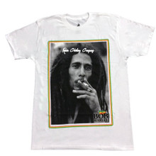 Bob Marley - Border : T Shirt (White)