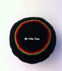 Authentic V2 Custom Knitted Rasta Tam 2 - Black (Large)