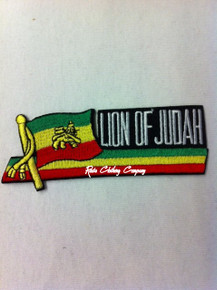 Rasta - Lion Of Judah Cut Out Flag  : Embroidered Patch