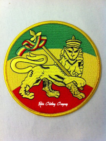Rasta - Lion Of Judah Sceptre  : Embroidered Patch (Large)