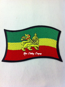 Rasta - Lion Of Judah Flag  : Embroidered Patch (Large) 2