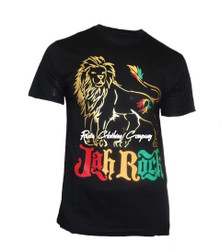 Jah Rock : Golden Lion - T Shirt (Black)