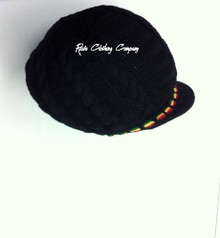 Knitted : Rasta Hat (Black/Rasta Stripe)