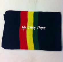 Rasta Head Wrap/Scarf : With Rasta Stripes - Dark Blue