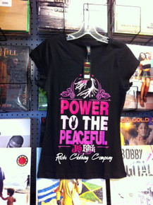 Jah Rock : Power To The Peaceful - Women's T Shirt (Black)