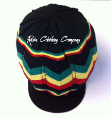 Knitted : Rasta Hat (Black/Rasta Stripes)