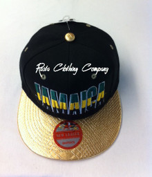 Jamaica - Snapback : Ball Cap (Black & Glossy Gold)