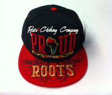 Black Pride Proud Of My Roots - Snapback : Ball Cap/Hat (Black/Red)