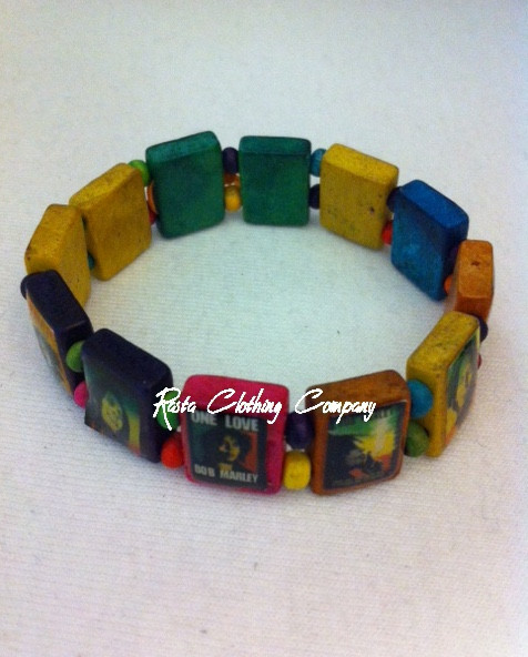 Bob Marley - Rasta Wood : Picture Bracelet (3) - Rasta Clothing Company