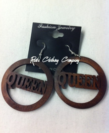 Rasta Queen - Wood : Earrings (Dark Brown)