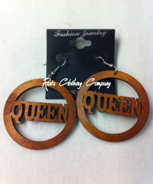 Rasta Queen - Wood : Earrings (Light Brown)