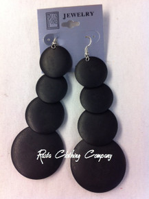 Rasta - Round Wood : Earrings (Black) 