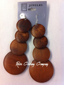 Rasta - Round Wood : Earrings (Light Brown) 