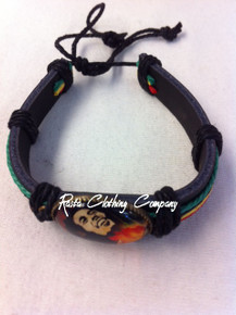 Bob Marley - Rasta Leather  : Picture Bracelet (1)